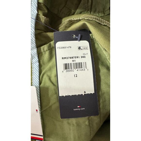 Tommy Hilfiger Womens Green Relaxed Tapered Leg Chino Pants Belted Size 12 NWT - Picture 6 of 8